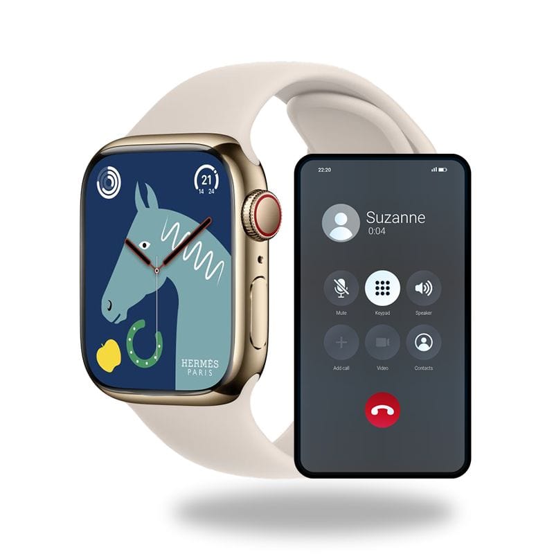 Verbundene Uhr für Anrufe und SMS, kompatibel mit iPhone und Android - AirWatch MAX 9